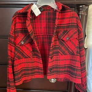 WINDSOR - Red Flannel Cardigan (NEW WITH TAGS)